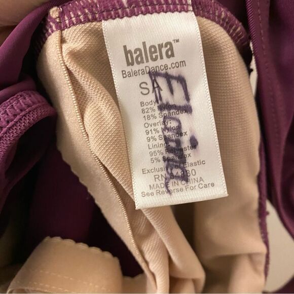 Weissman Balera dance costume purple Asymmetrical Mesh Tank Dress D9723 Adult SA - Picture 10 of 11